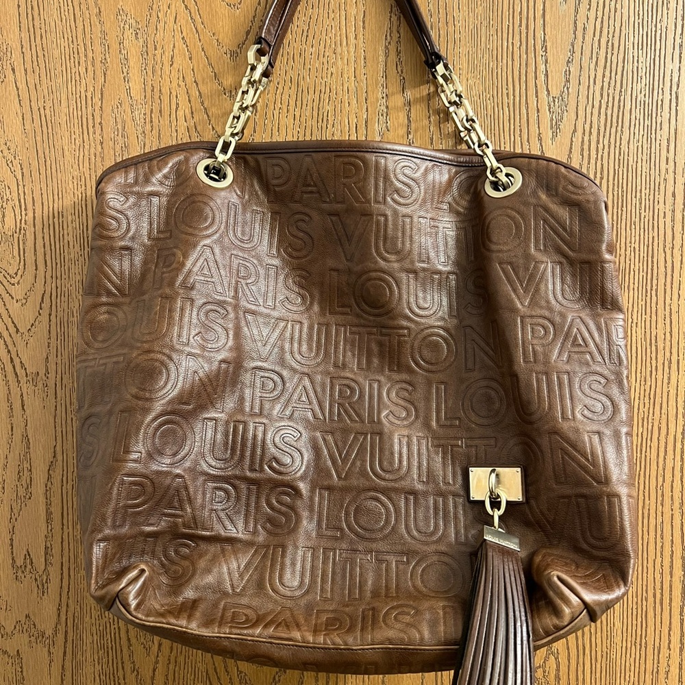 Louis Vuitton Brown Embossed Shoulder Bag